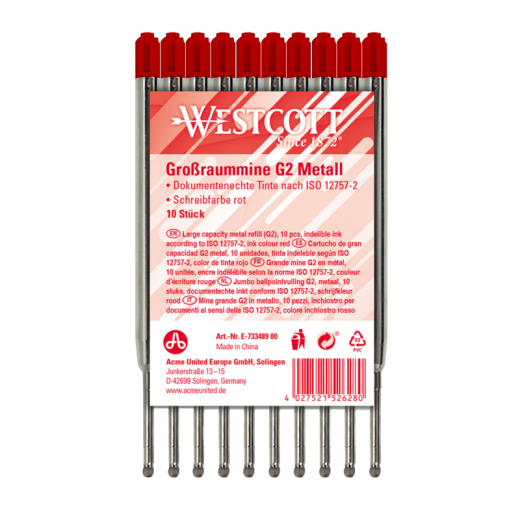 Westcott Kugelschreibermine G2 E-733489 00 1,2mm rt 10St,