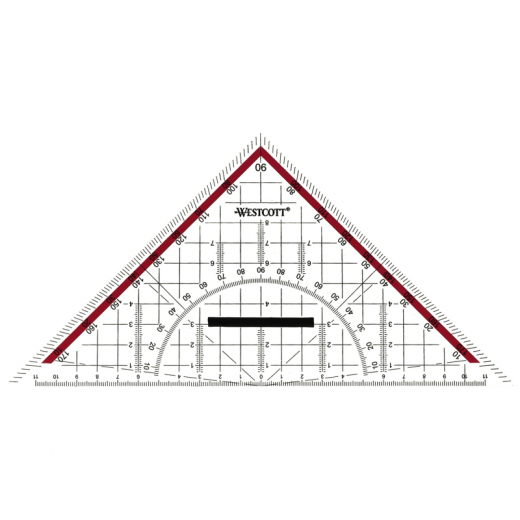 Westcott Geometriedreieck E-10142 00 Griff Skalierung 20cm,