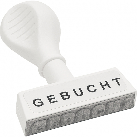 WEDO Textstempel GEBUCHT 19312 45mm Kunststoff weiß, - 17112784