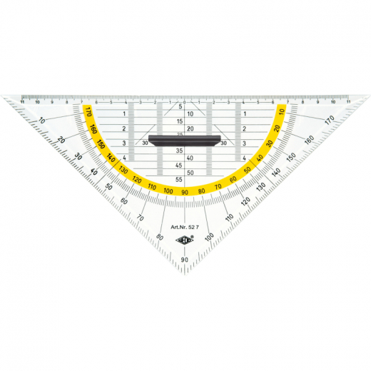 WEDO Geometriedreieck 527 mit Griff 250mm transparent,