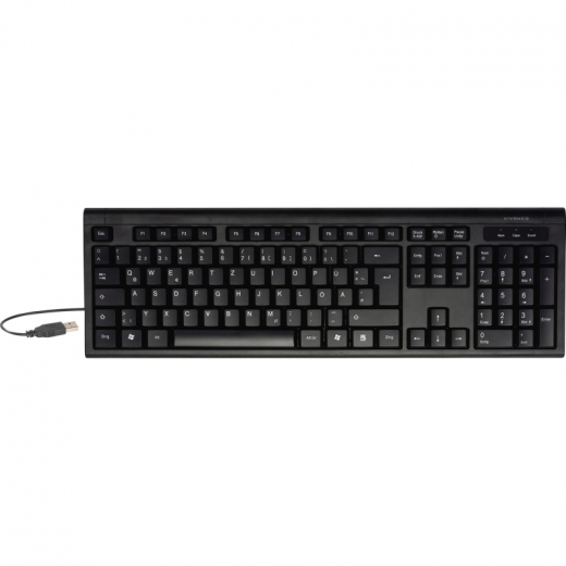 Vivanco Tastatur 36641 kabelgebunden USB PS2 sw, - 785072900