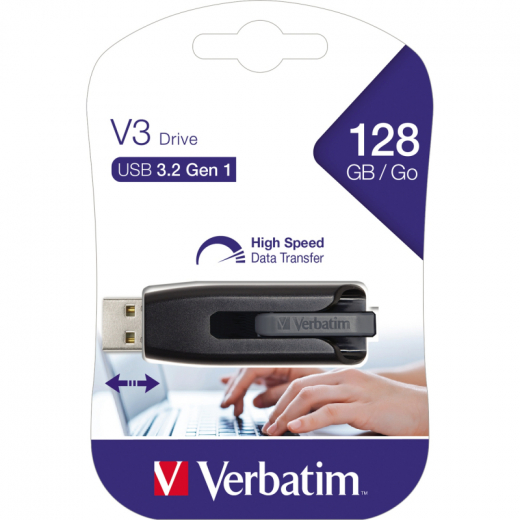 Verbatim USB-Stick V3 49189 128GB USB 3.0 grau,