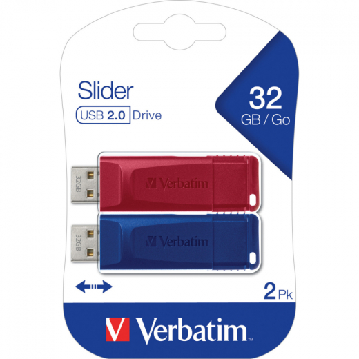 Verbatim USB-Stick Slider 49327 32GB 2St, - VER49327