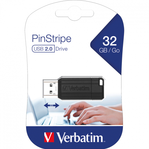 Verbatim USB-Stick PinStripe 49064 32GB USB2.0 sw, - 482946