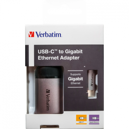 Verbatim USB Hub 49146 USB-C zu Gigabit-LAN Adapter,