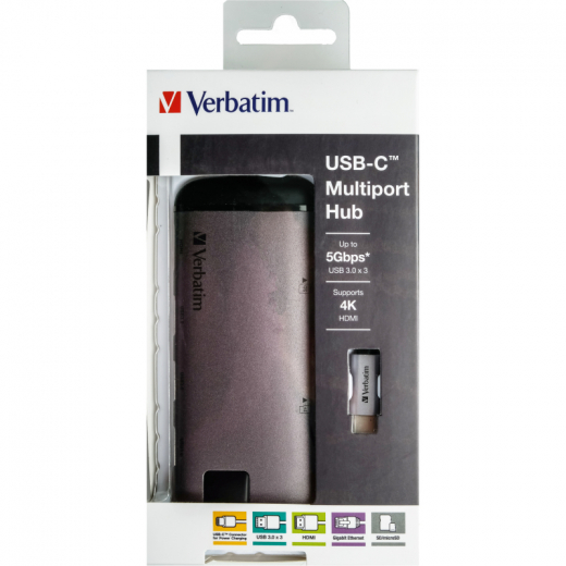 Verbatim USB Hub 49142 USB-C zu HDMI Adapter Kartenleser,