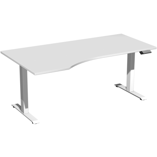 Geramöbel Tisch Elevate Basic li 1800x1000x730-1230mm ws/lgr,