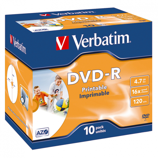 Verbatim DVD-R 43521 16x 4,7GB 120Min. Jewelcase 10 St./Pack, - VER43521