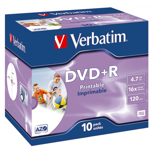 Verbatim DVD+R 43508 16x 4,7GB 120Min. Jewelcase 10 St./Pack, - VER43508