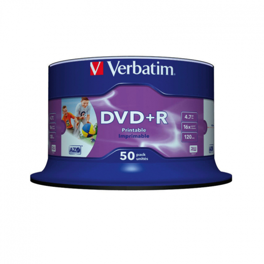 VERBATIM DVD+R 43512 16x 4,7GB Wide Printable Surface 50 St./Pack., - VER43512