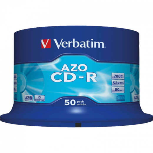 Verbatim CD-R 43343 52x 700MB 80Min. Spindel 50 St./Pack., - VER43343