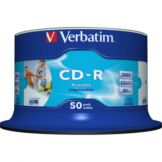 Verbatim CD-R 43438 52x 700MB 80Min. Spindel 50 St./Pack., - VER43438