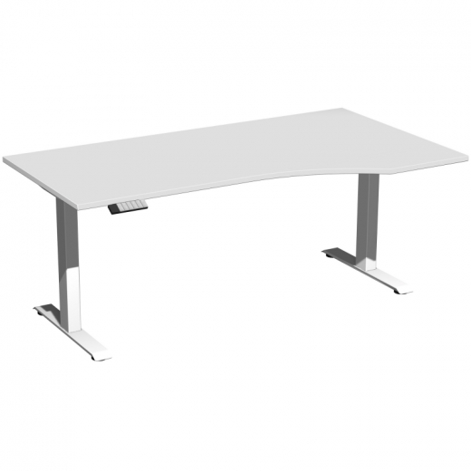 Geramöbel Tisch Elevate Basic re 1800x1000x730-1230mm ws/lgr, - 810070881