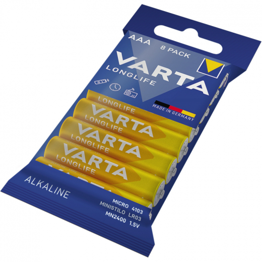 Varta Batterie Longlife 4103101328 AAA 1,5V 8 St./Pack., - 3060704