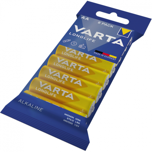 Varta Batterie Longlife 4106101328 AA 1,5V 8 St./Pack., - 10557788