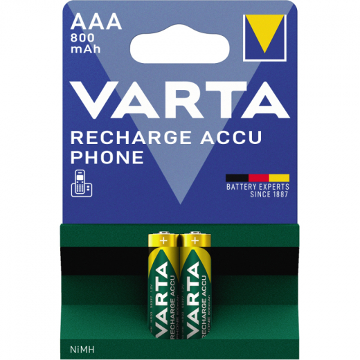 Varta Akku Phone Accu 58398101402 AAA Micro T398 800mAh 2 St./Pack., - 3060472