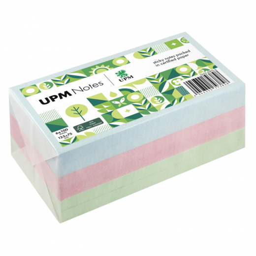 UPM Notes Haftnotiz 5655-20PG-6 Pastell 125x75mm 100Bl. sort. 6St.,