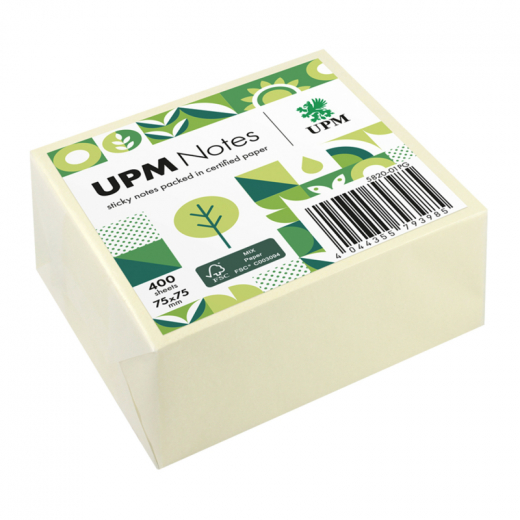 UPM Notes Haftnotiz 5820-01PG 75x75mm 400Bl. ge, - 111059510