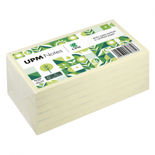 UPM Notes Haftnotiz 5655-01PG-6 125x75mm 100Bl. ge 6St.,