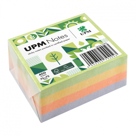 UPM Notes Haftnotiz 5654-75PG Spring 75x75mm 400Bl. farbig,