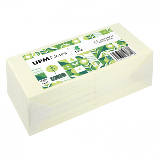 UPM Notes Haftnotiz 5654-01PG-12 75x75mm 100Bl. ge 12St., - 111059410