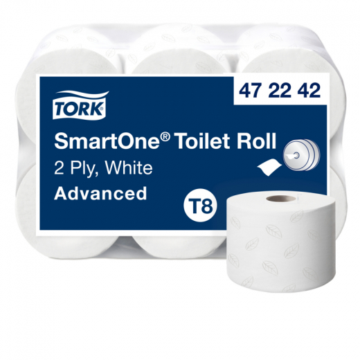 Tork Toilettenpapier SmartOne 472242 2-lagig weiß 6 Ro/Pack, - 490007401