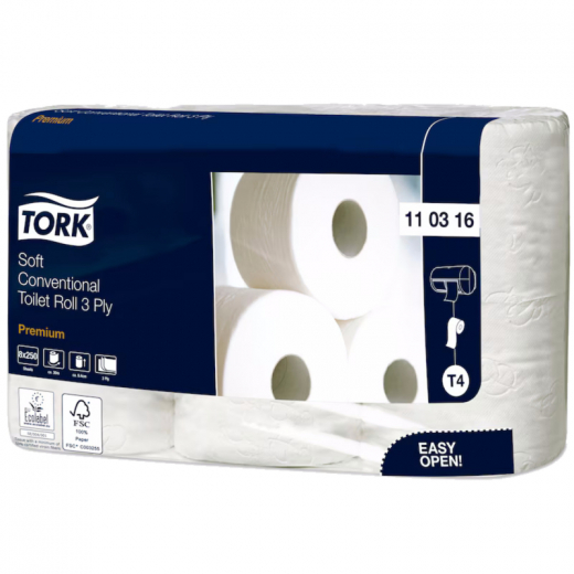 Tork Toilettenpapier Premium 110316 3lagig weiß 8 Rl./Pack.,