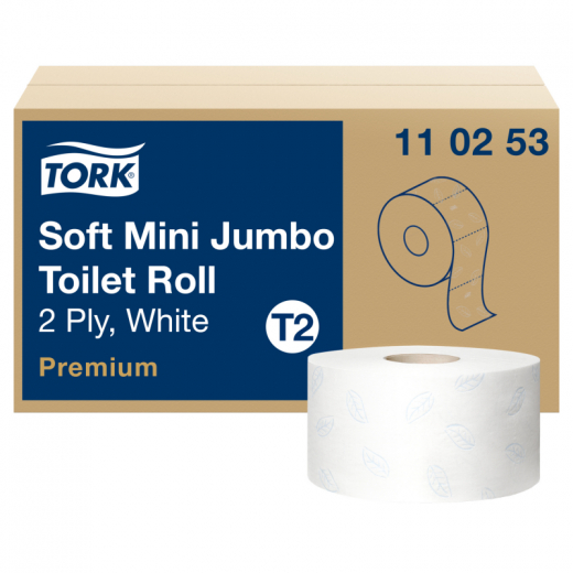 Tork Toilettenpapier Mini Jumbo 110253 2lagig ws 12 Rl./Pack.,