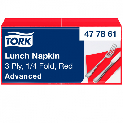 Tork Serviette 477861 33x33cm 3lg. 1/4 Falz rot 150 St./Pack., - 440027730