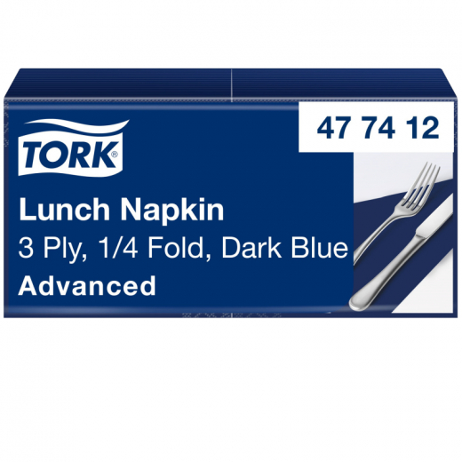 Tork Serviette 477412 33x33cm 3lg. 1/4 Falz dunkelblau 150 St./Pack., - 440027753