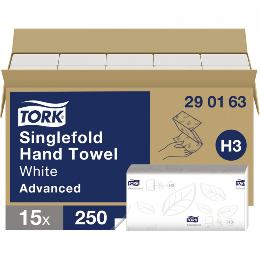 Tork Papierhandtuch Advanced 290163 Z/Z-Falz 2lagig weiß 3.750 Bl./Pack, - SCA290163