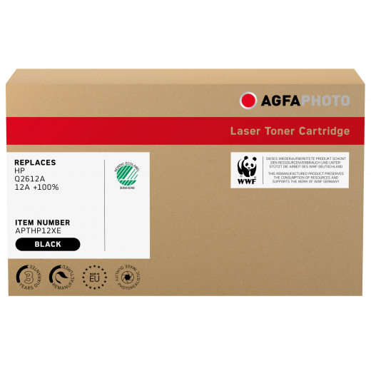 AgfaPhoto Toner APTHP12XE wie HP Q2612A schwarz, - 120570990206