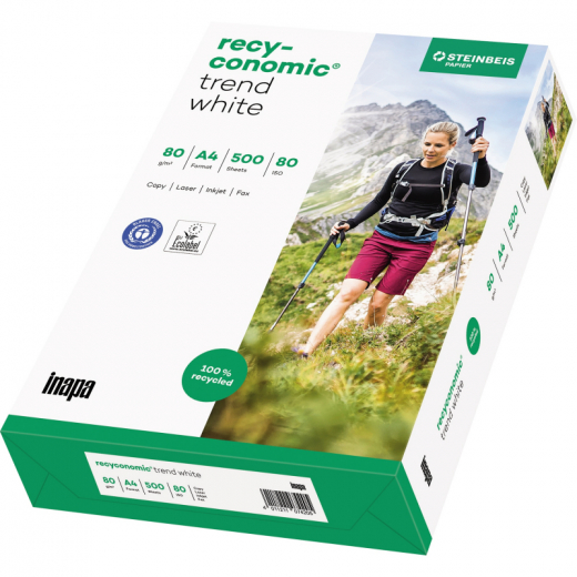 Recyconomic Papier Trend White A4 80g 2fach gelocht 500Bl, - 110028001