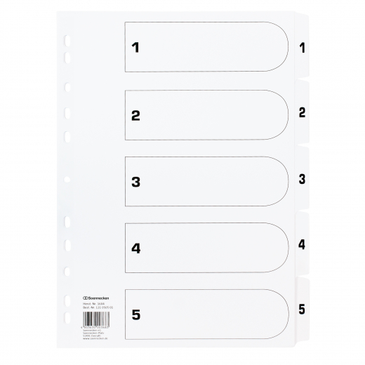 Soennecken Register Mylar 1604 1-5 weiß, - 121050501