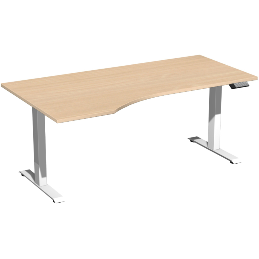 Geramöbel Tisch Elevate Plus li 1800x1000x630-1280mm ws/bu, - 810072072