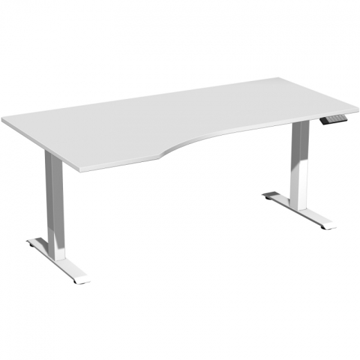 Geramöbel Tisch Elevate Plus li 1800x1000x630-1280mm ws/lgr, - 810072081