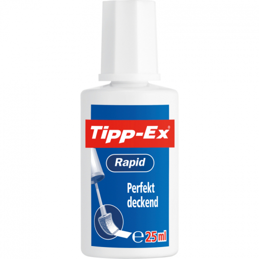 Tipp-Ex Korrekturflüssigkeit Rapid 8119146 schnelltrocknend 25ml weiß, - TIP811914