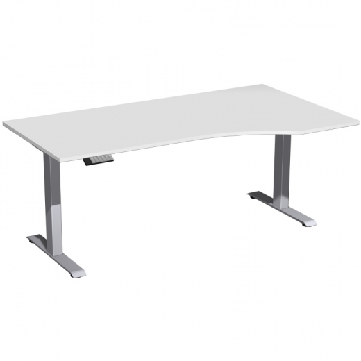 Geramöbel Tisch Elevate Plus re 1800x1000x630-1280mm si/lgr, - 810072481