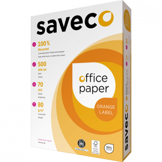 Saveco Kopierpapier Orange Label 100000003 A4 80g ISO 70 500Bl., - 110028601