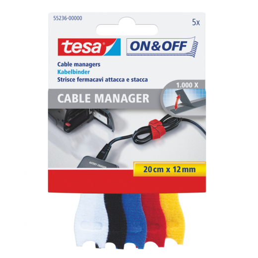 tesa Kabelbinder On & Off Cable Manager 55236-00000 5 St./Pack.,