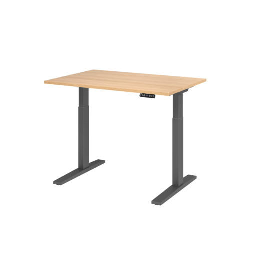 Hammerbacher Schreibt. VXMKA12/E/G el.120x80cm graphit/eiche, - 810019871