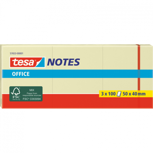 tesa Haftnotiz Office Notes 57653-00001 50x40mm ge 3 St./Pack., - 704489