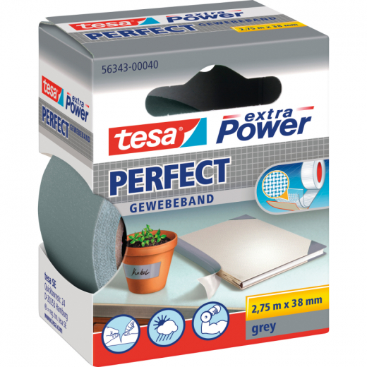 tesa Gewebeband extra Power Perfect 56343-00040 38mmx2,75m grau,