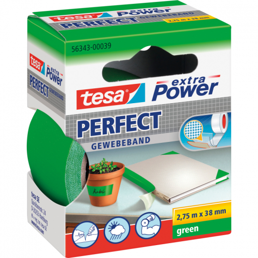 tesa Gewebeband extra Power Perfect 56343-00039 38mmx2,75m grün, - BDF56343GN