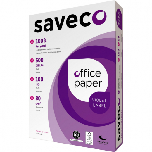 Saveco Kopierpapier Violet Label 100000005 A4 80g ISO 100 500Bl., - 110028801