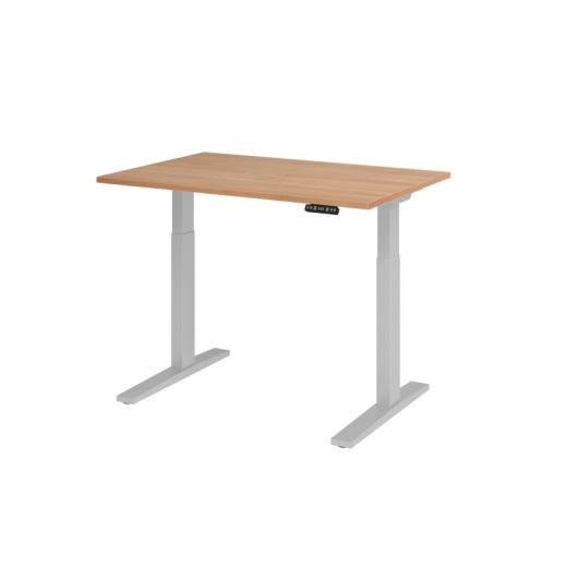 Hammerbacher Schreibt. VXMKA12/N/S el.120x80cm silber/nussbaum,