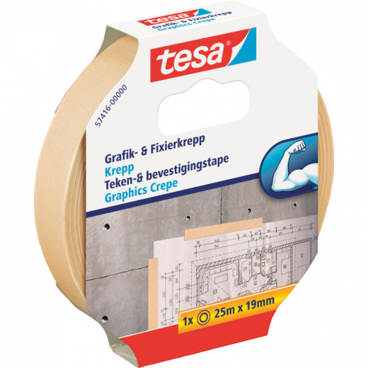 tesa Fixierband 57416-00000 19mmx25m Papier beige,