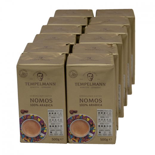 TEMPELMANN Kaffee Nomos 110387 gemahlen 12x500g,