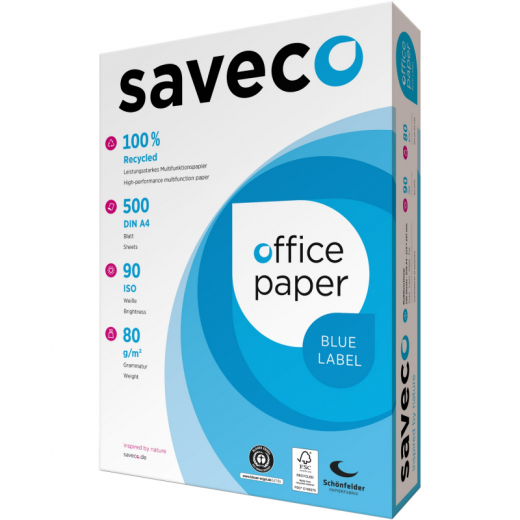 Saveco Kopierpapier Blue Label 100000009 A4 80g ISO 90 500Bl., - 110029301