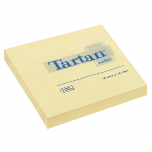 TartanT Haftnotiz Notes 07676 76x76 mm gelb 12x100Bl, - 111012110